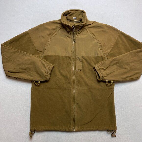 US Military Type II/III Cold Weather Fleece Jacket Men's S Reg Tan Elbow Patch - Picture 2 of 15